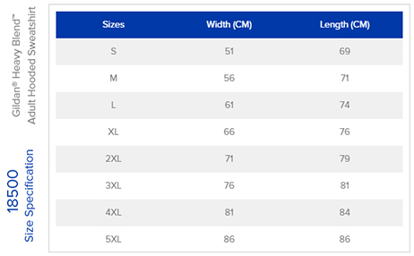 Gilden size chart